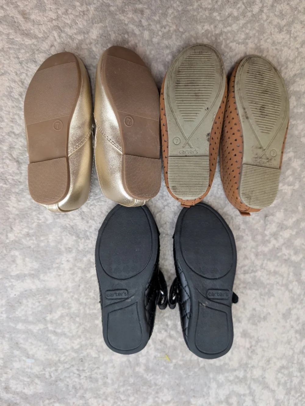 Girls Size 7 Shoe Bundle – Dress Flats & Casual Slip-Ons (3 Pairs)